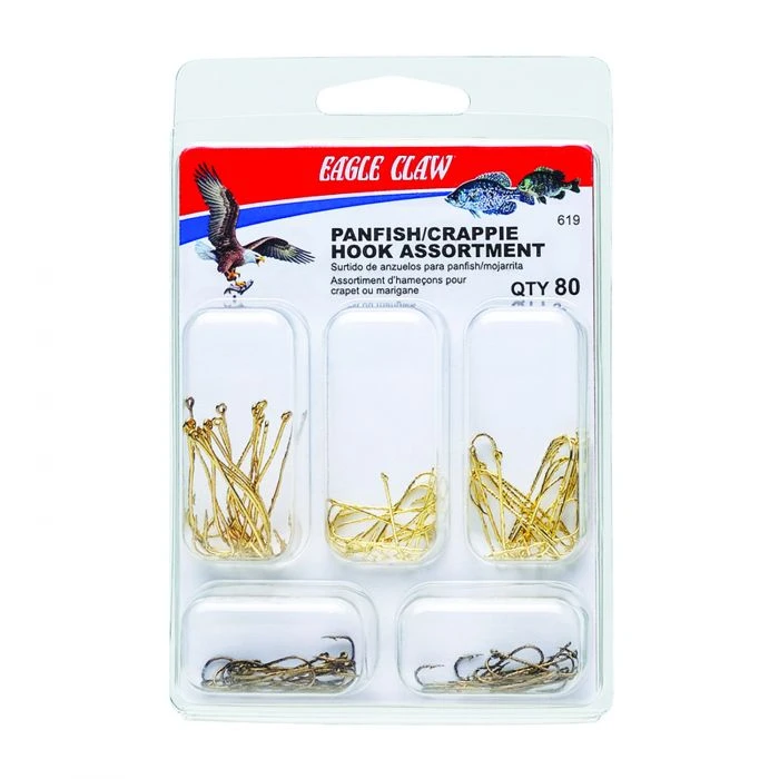 Eagle Claw 619H Panfish/Crappie 80-Piece Assorted Hook Kit 1 Eagle Claw 619H Panfish/Crappie 80-Piece Assorted Hook Kit
